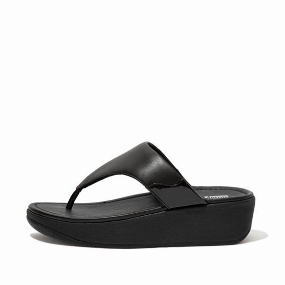 Fitflop Myla Leather Faux Toe Post Sandals Black Womens - South Africa (HIKT69018)